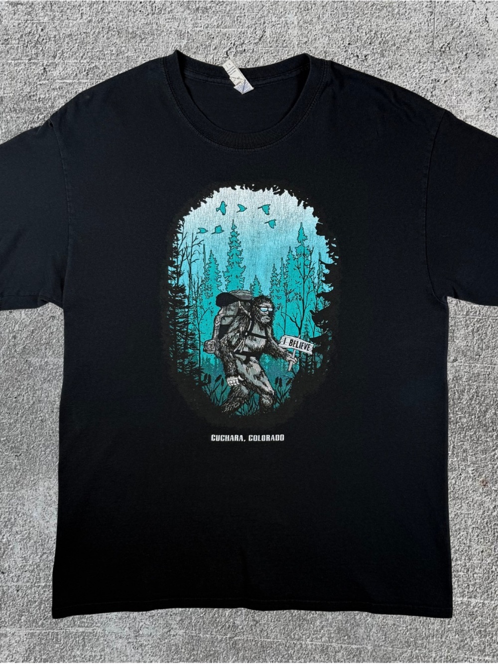 Men’s Bigfoot Cuchara Colorado Black Graphic T-Shirt Size Large
